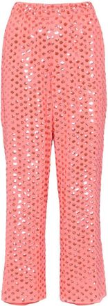 Needle & Thread Raindrop Gloss trousers - women - Polyester/Recycled Polyester/Polyester - S - Pink