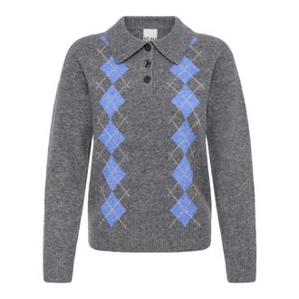Ichi MLG Harlekin - Knitwear - Mujer - Gris - S