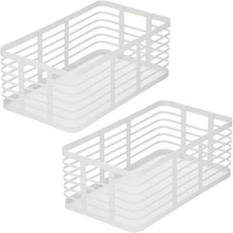 mDesign Metal Pantry Basket with Handles - Set of 2 - Matte White at Nordstrom