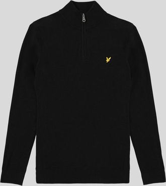 Lyle & Scott Mens Cotton 1/4 Zip Jumper - Black - Size X-Small