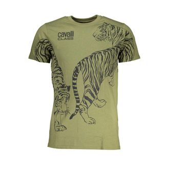 Cavalli Verde Katoenen Heren T-Shirt