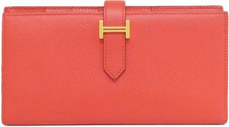 Herm&egrave;s Bearn Epsom Leather Long Wallet (Bi-Fold) (Pre-Owned)