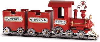 Melrose International Toy Train on Track Display 29.25L - Red, Gold