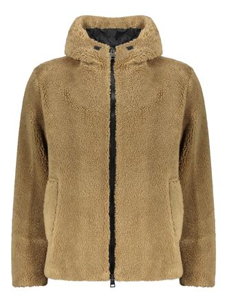 Herno fleece hooded jacket - men - Polyester/Cotton - 50 - Neutrals