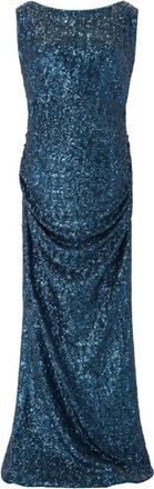 La Petite Robe Di Chiara Boni Pailletten Avondjurk Nima - Dames - Avondkleed - Blauw - M - Pailletten - Kleedjes