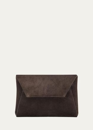 Brunello Cucinelli Suede Envelope Clutch Bag