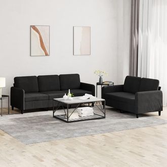 vidaXL Juego De Sof&aacute;s 2 Piezas Terciopelo Negro Vidaxl