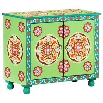 Berkfield Home Hand Painted Sideboard Multicolour 70x35x60 cm Solid Mango Wood | Size: 70 x 35 x 60 cm