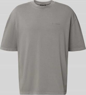 Pegador Oversized T-Shirt mit Label-Stitching in Mittelgrau, Größe XXL
