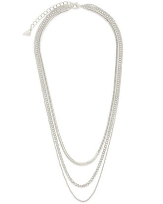 Sterling Forever Rhodium Plated Brenna Layered Chain Necklace