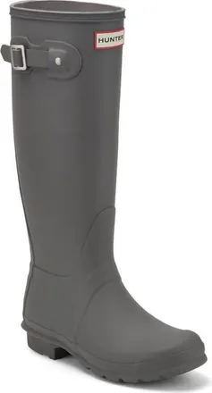 Hunter Original Tall Waterproof Rain Boot in Dark Gray 020 at Nordstrom, Size 11