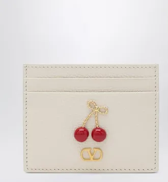 Valentino Garavani Cherryfic cardholder in ivory leather