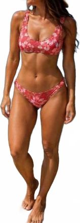 Roxy Seaside Tropics Bralette In Coral Red