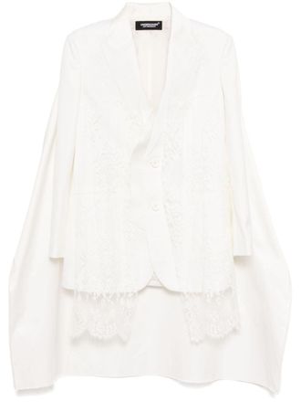 Undercover lace-trim blazer - women - Wool/Silk/Cupro/Polyester - 2 - White