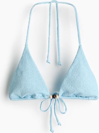 H&M Wattiertes Triangel-Bikinitop - Blue