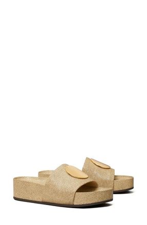 Tory Burch Patos Platform Slide Sandal in Razza Sand at Nordstrom, Size 7
