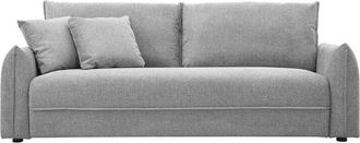 Miliboo Sof&aacute; De 3 Plazas En Tela Efecto Terciopelo Texturizado Gris Pio