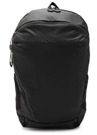 BOSS Boss Stenson Logo Coated Faux Leather Backpack - Black - One Size