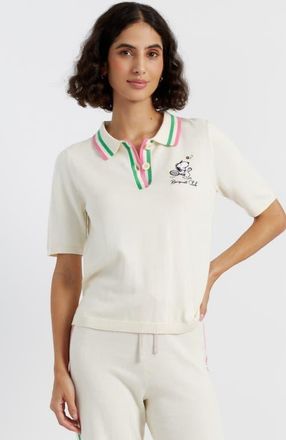Chinti and Parker Cotton Peanuts Racquet Club Polo in Cream at Nordstrom, Size X-Small