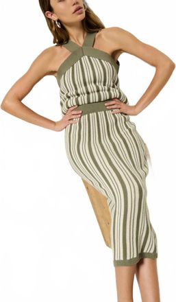 Nation Ltd Mirella Midi Skirt In Green Herb Stripe