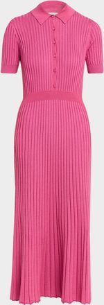 Gabriela Hearst Amor Rib Knit Cashmere-Silk Midi Dress
