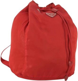 Prada Pre-owned Backpacks, female, Red, Size: ONE SIZE Pre-owned Nylon prada-bags