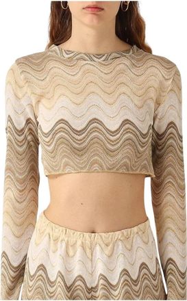 MC2 Saint Barth Siviglia Knit Top - Dames - Ronde hals truien - Beige - M - Truien & Vesten