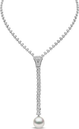 Yoko London Collana in oro bianco 18 carati con perla dei Mari del Sud e diamante - Argento