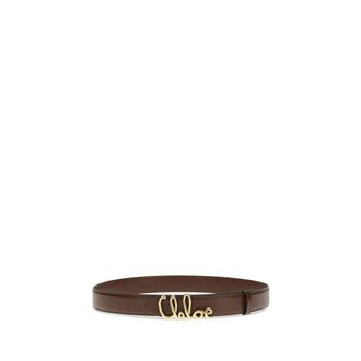 Chlo&eacute; Womens Brown Calf Leather Bos Taurus Regular Belt