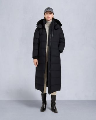 Moose Knuckles Womens Nyluxe Chelia Shearling Trim Parka