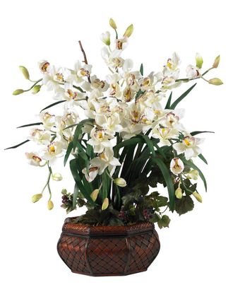 Nearly Natural Large Cymbidium Silk Flower Arrangement