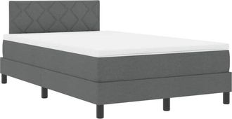 vidaXL Vidaxl - Cama Box Spring Con Colch&oacute;n Gris Oscuro 120 X 190 Cm Tela