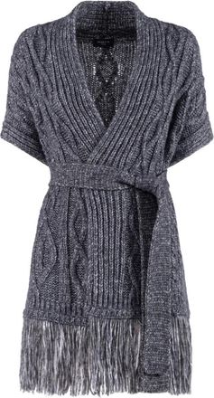 Nenette Kabelgebreid vest - Dames - Truien - Grijs - Maat: S Poliester