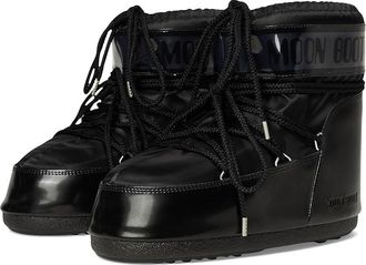 Moon Boot Icon Low Glance Womens Cold Weather Boots Black : EU 42-44 (US Womens 10-11.5) B - Medium, Synthetic/Textile