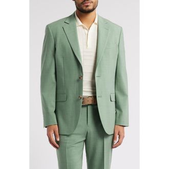 Nordstrom Henrik Trim Fit Solid Stretch Wool Suit Jacket in Green Iceberg at Nordstrom Rack, Size 42Short
