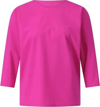 Raffaello Rossi Tops, Dames, Roze, L, Sportief 3/4 Mouw Jersey T-Shirt