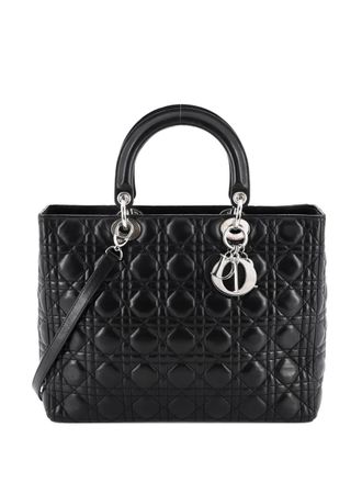 Dior Lady Dior Bag Cannage Quilt Lambskin Large tote bag - Nero
