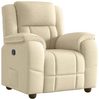 vidaXL Sill&oacute;n Reclinable De Tela Crema Vidaxl