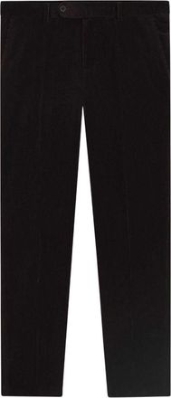 HUGO BOSS Mannen Beckham Gestreepte Plissee Voorkant Broek (Bruin)