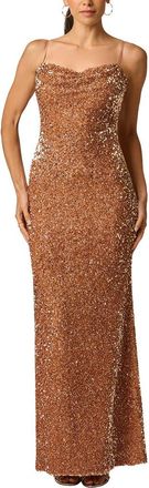 Adrianna Papell Sequin Knit Long Dress