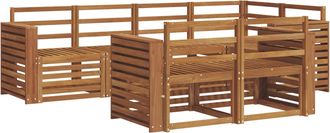 vidaXL Conjunto De Sof&aacute;s De Exterior 7 Uds. Natural Poli&eacute;ster Vidaxl