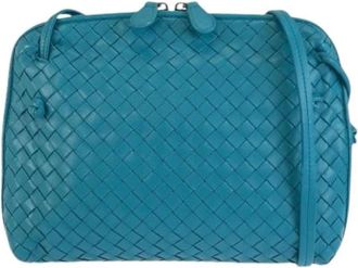 Bottega Veneta Pre-owned Cross Body Bags, female, Blue, Size: ONE SIZE Pre-owned Vintage Pochette Shoulder Bag