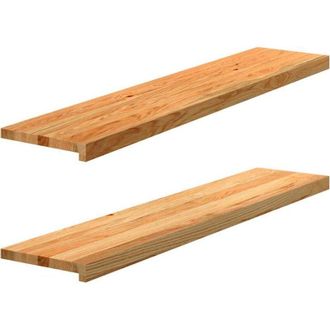 vidaXL Vidaxl - Davanzali 2 pz Marrone Chiaro 120x25x2cm Legno Massello Rovere