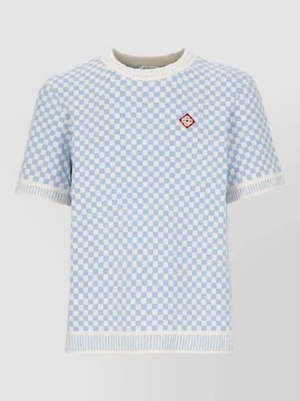 Casablanca checked short-sleeve cotton polo shirt