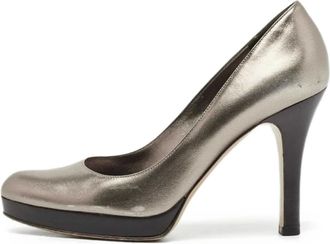Gucci Pumps in pelle metallizzata 100mm - Argento