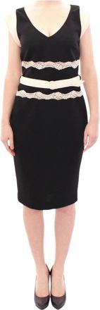 Roberto Cavalli Lace Sheath Dress - Dames - Casual kleedjes - Zwart - XL - Leer - Kleedjes