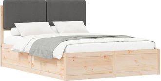 vidaXL Estructura De Cama Con Cabecera Tapizada Gris Oscuro Vidaxl