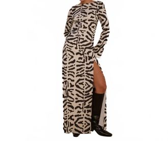 Runaway The Label Montie Long Sleeve Maxi Dress In Black