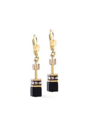 Coeur de Lion Geocube Gold Earrings in Onxy Black at Nordstrom