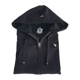U.S.Polo Association U.S. Polo Assn., Zip-throughs, male, Black, Size: 2XL Full Zip Con Cappuccio
